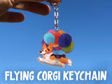 Flying Corgi (Balloons) Acrylic Keychain