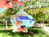 Corgi + Kites Acrylic Keychain