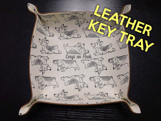 Corgi On Fleek Genuine Leather Valet Tray [Special Limited Edition] + Keychain