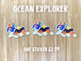Clear Vinyl Stickers Corgi Explorer Collection